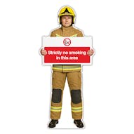 Life-Size Firefighter Sign - George - Strictly No Smoking In This Area
