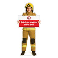 Life-Size Firefighter Sign - Priya - Strictly No Smoking In This Area