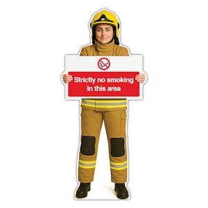 Life-Size Firefighter Sign - Priya - Strictly No Smoking In This Area