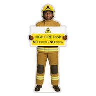 Life-Size Firefighter Sign - Luke - High Fire Risk No Fires No BBQs