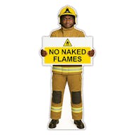 Life-Size Firefighter Sign - Luke - No Naked Flames