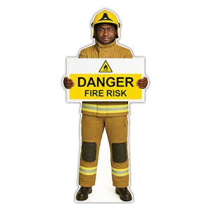 Life-Size Firefighter Sign - Luke - Danger Fire Risk