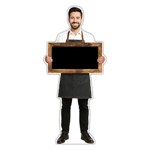 Life-Size Waiter Sign - Carlos - Todays Specials Blank Blackboard