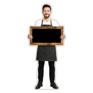 Life-Size Waiter Sign - Carlos - Blank Blackboard