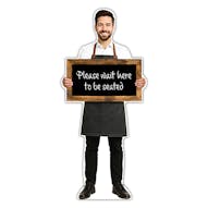 Life-Size Waiter Sign - Carlos - Please Wait Here To Be Seated
