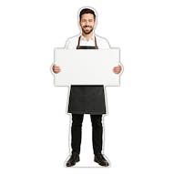 Life-Size Waiter Sign - Carlos - Blank Whiteboard