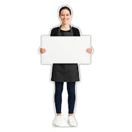 Life-Size Waiter Sign - Fatima - Blank Whiteboard