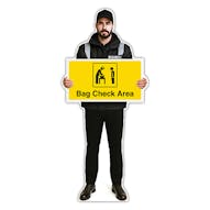 Life-Size Security Guard Sign - Peter - Bag Check Area