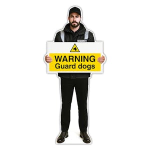 Life-Size Security Guard Sign - Peter - Warning Guard Dogs