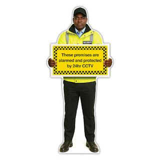 Life-Size Security Guard Sign - James - Premises Protected By CCTV