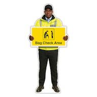 Life-Size Security Guard Sign - James - Bag Check Area