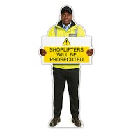Life-Size Security Guard Sign - James - Shoplifters Will Be Prosecuted
