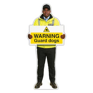 Life-Size Security Guard Sign - James - Warning Guard Dogs