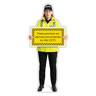 Life-Size Security Guard Sign - Lara - Premises Protected By CCTV