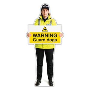 Life-Size Security Guard Sign - Lara - Warning Guard Dogs