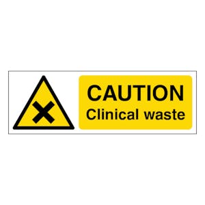 Caution Clinical Waste - Narrow Landscape