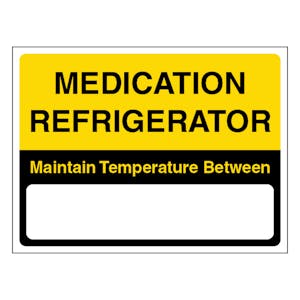 Medication Refrigerator Maintain Temperature Between  - Yellow and Black