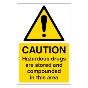 Caution Hazardous Drugs Are Stored And Compounded In This Area - Portrait