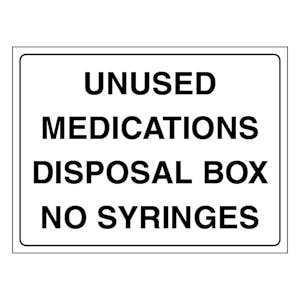 Unused Medications Disposal Box No Syringes - Landscape