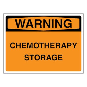 Warning Chemotherapy Storage - Landscape