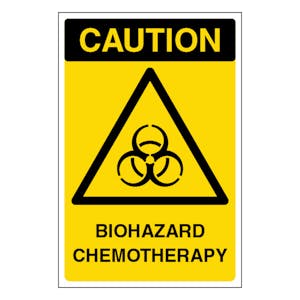 Caution Biohazard Chemotherapy - Portrait