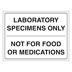 Laboratory Specimens Only Not For Food Or Medications - Landscape