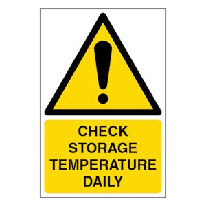 Check Storage Temperature Daily - Portrait
