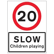 20 MPH Slow Children Playing