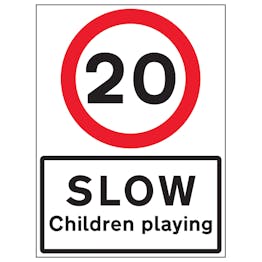 20 MPH Slow Children Playing