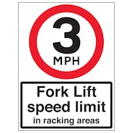 3 MPH Fork Lift Speed Limit