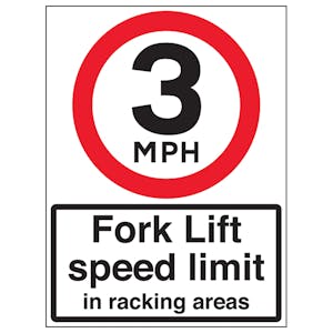 3 MPH Fork Lift Speed Limit