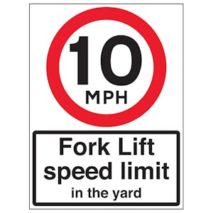 10 MPH Fork Lift Speed Limit
