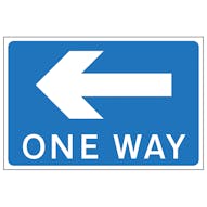 One Way Arrow Left - Blue