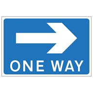 One Way Arrow Right - Blue