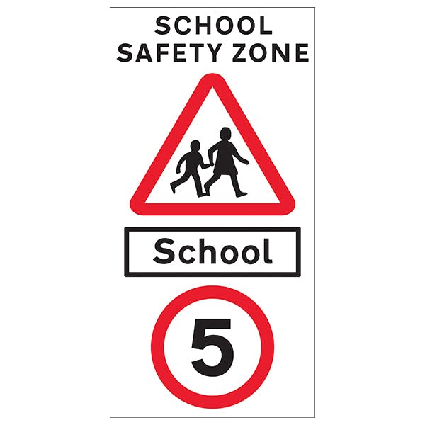School Safety Zone 5 MPH Traffic and Parking Signs Reflective
