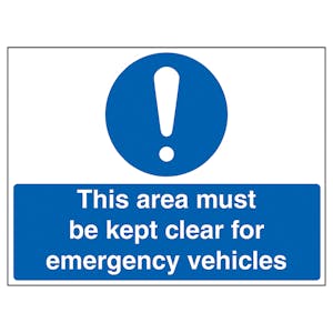 Caution This Area Must Be Kept Clear For Emergency Vehicles