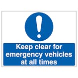 Caution Keep Clear For Emergency Vehicles At All Times