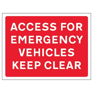 Access For Emergency Vehicles Keep Clear