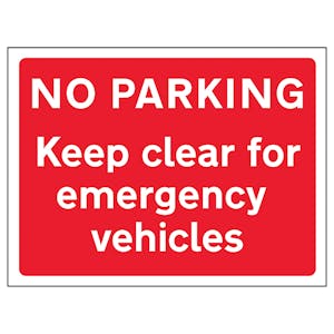 No Parking Keep Clear For Emergency Vehicles