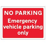No Parking Emergency Vehicle Parking Only