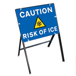 Caution Risk Of Ice with Stanchion Frame
