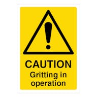 Caution Gritting In Operation - A4