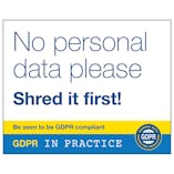 GDPR Sticker - No Personal Data Please Shred It First!