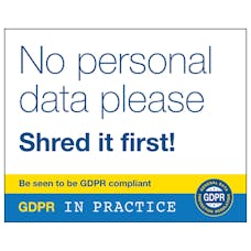 No Personal Data Please Shred It First!