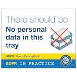 GDPR Sticker - No Personal Data In This Tray