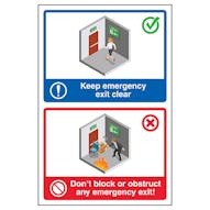 Keep Emergency Exit Clear / Don't Block Emergency Exit