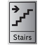 Stairs Arrow Right - Aluminium Effect