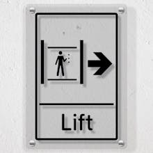 Lift Arrow Right - Acrylic Sign