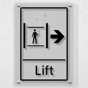 Lift Arrow Right - Acrylic Sign