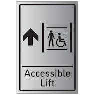 Accessible Lift Arrow Up - Aluminium Effect